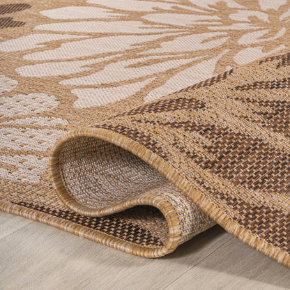 JONATHAN Y Floral Textured Weave Indoor/Outdoor Area Rug