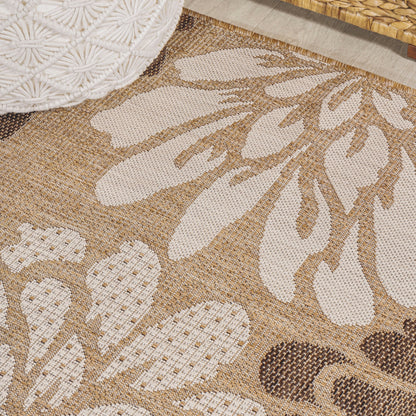 JONATHAN Y Floral Textured Weave Indoor/Outdoor Area Rug