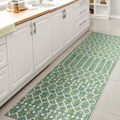 JONATHAN Y Trebol Moroccan Geometric Textured Weave Indoor/Outdoor Area Rug