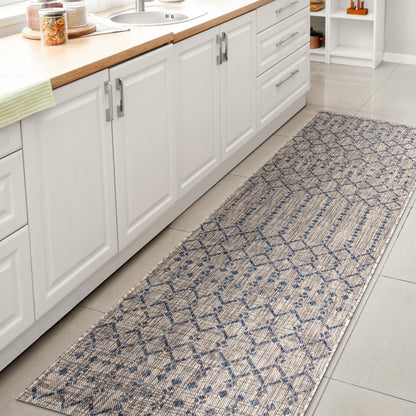 JONATHAN Y Trebol Moroccan Geometric Textured Weave Indoor/Outdoor Area Rug