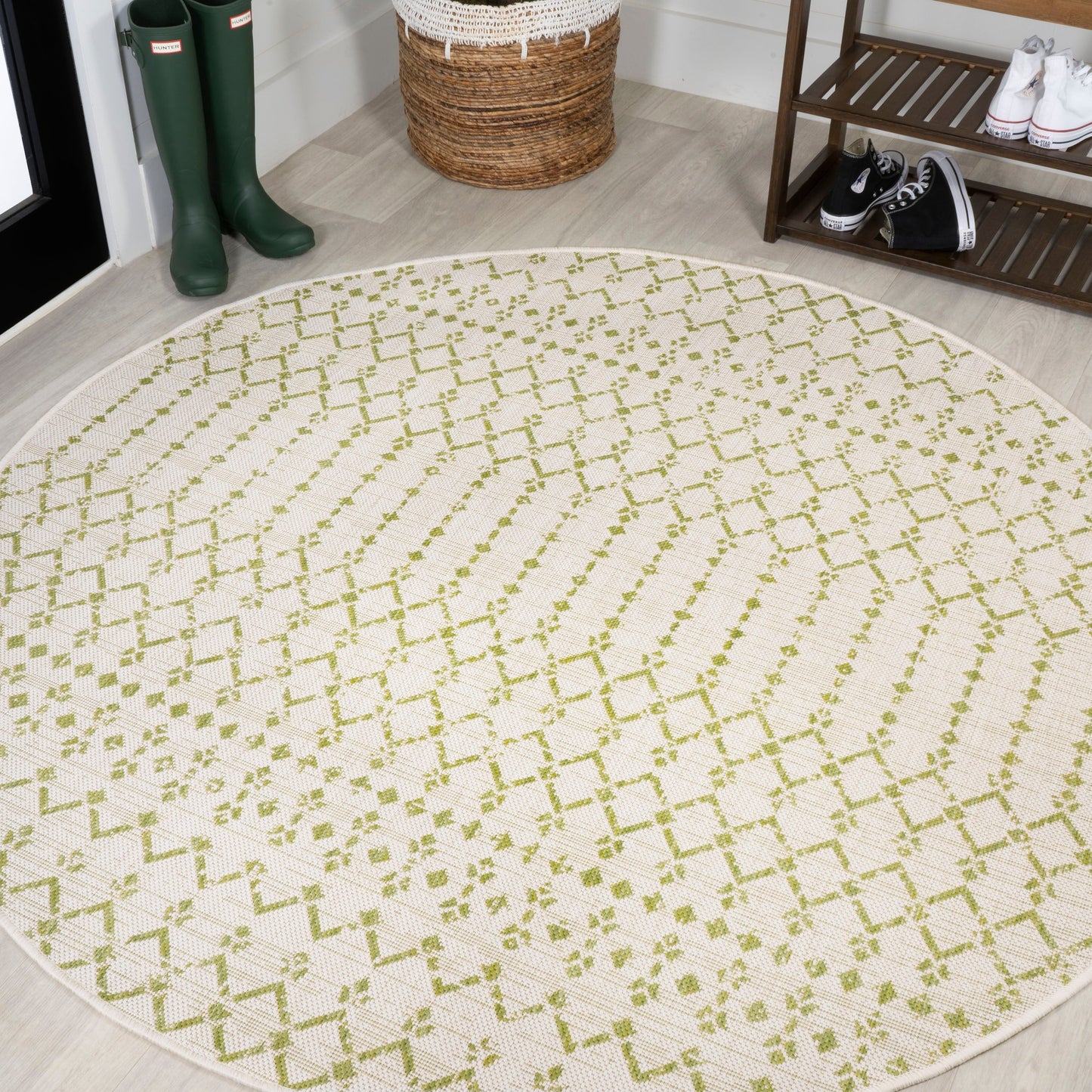 JONATHAN Y Trebol Moroccan Geometric Textured Weave Indoor/Outdoor Area Rug