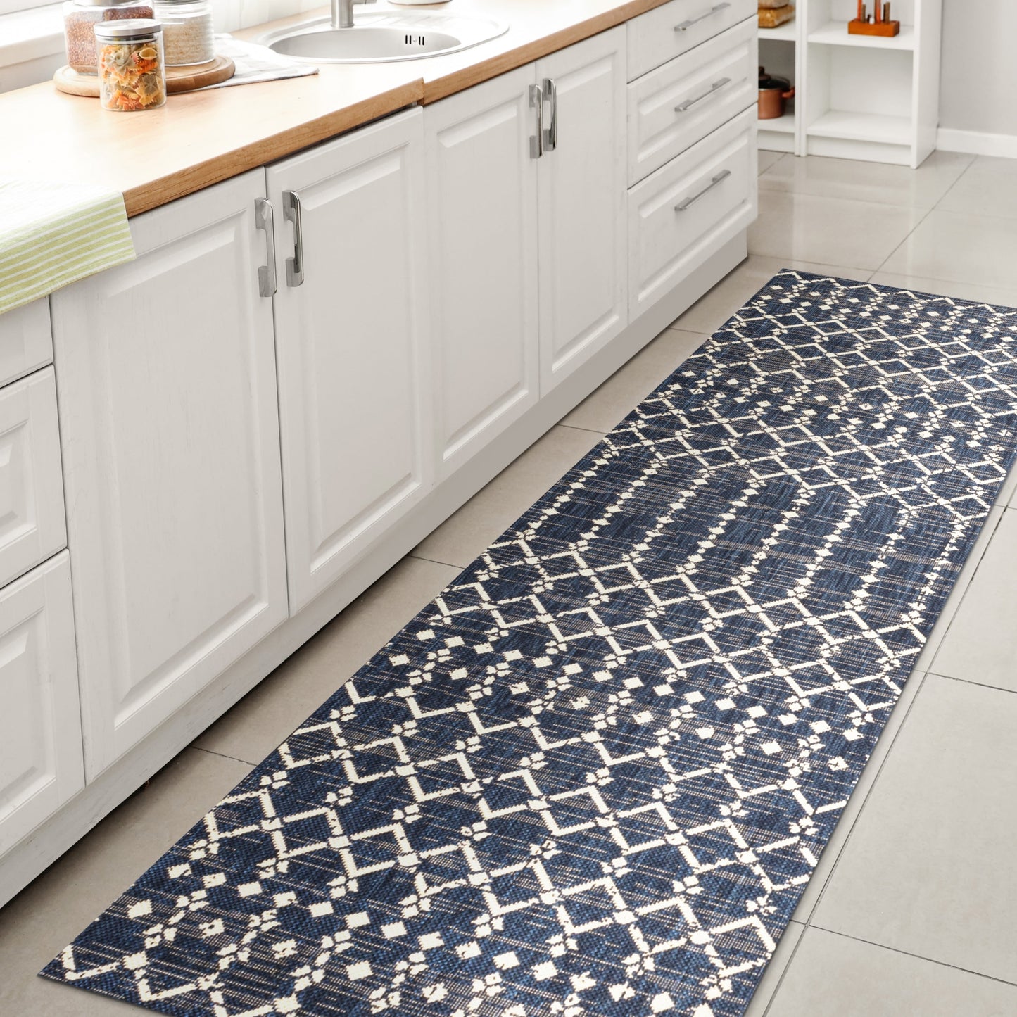 JONATHAN Y Trebol Moroccan Geometric Textured Weave Indoor/Outdoor Area Rug