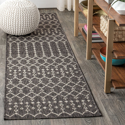 JONATHAN Y Trebol Moroccan Geometric Textured Weave Indoor/Outdoor Area Rug