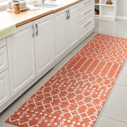 JONATHAN Y Trebol Moroccan Geometric Textured Weave Indoor/Outdoor Area Rug
