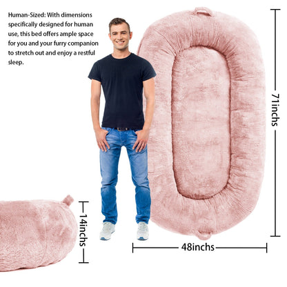 Lit géant pour chien (71 x 48 x 14 cm) - Grand lit pour chien (adultes) - Lavable