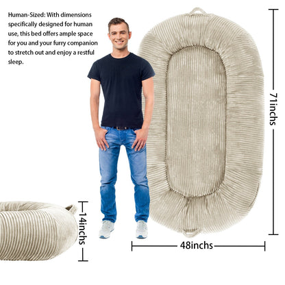 Lit géant pour chien (71 x 48 x 14 cm) - Grand lit pour chien (adultes) - Lavable