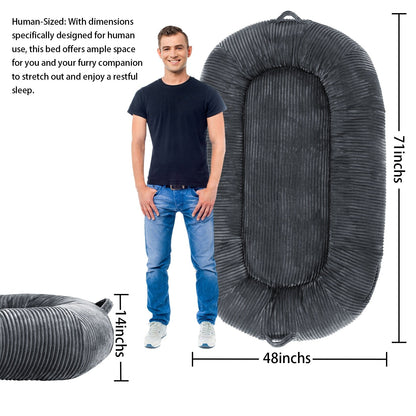 Lit géant pour chien (71 x 48 x 14 cm) - Grand lit pour chien (adultes) - Lavable