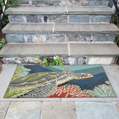 Liora Manne Ravella Akumal Indoor/Outdoor Rug Ocean