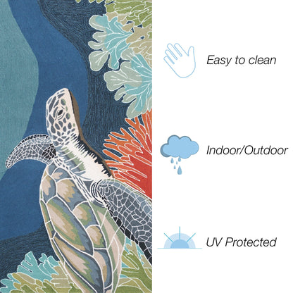 Liora Manne Ravella Akumal Indoor/Outdoor Rug Ocean
