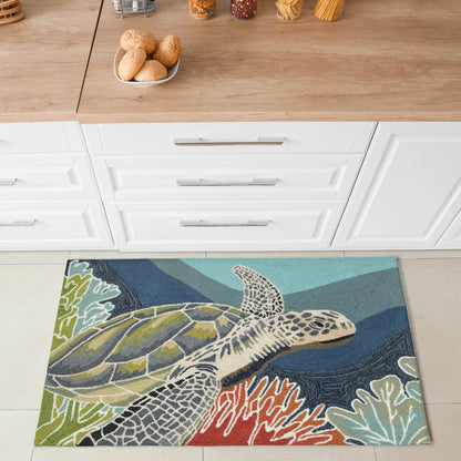 Liora Manne Ravella Akumal Indoor/Outdoor Rug Ocean