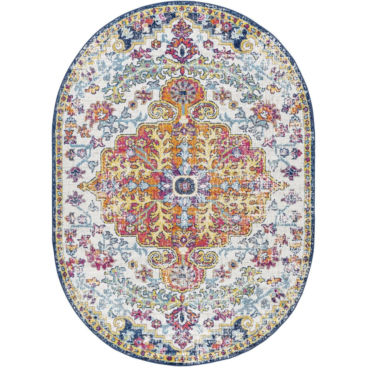 Tapis médaillon traditionnel Livabliss Harput revisité