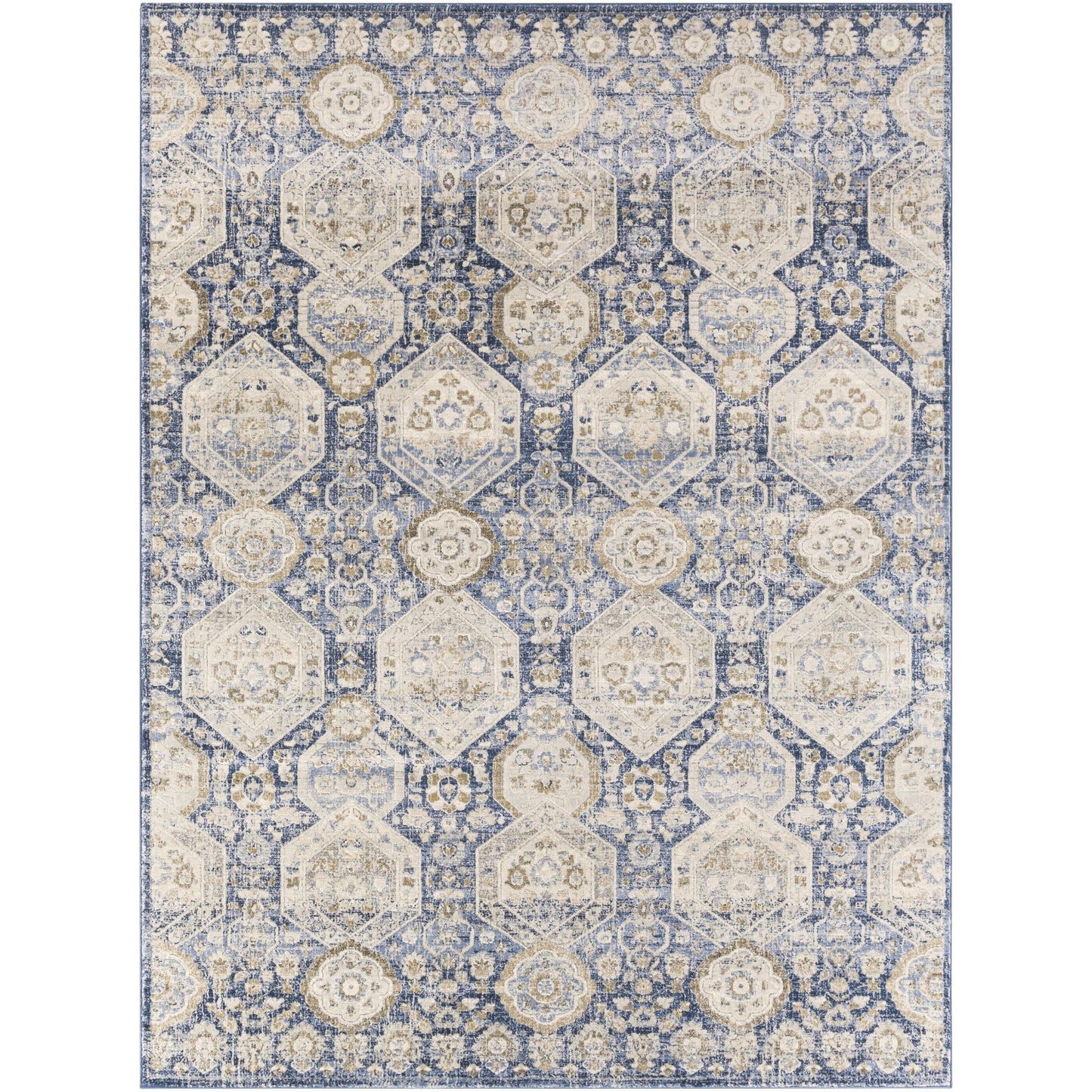 Tapis médaillon Livabliss Indigo Arts &amp; Crafts