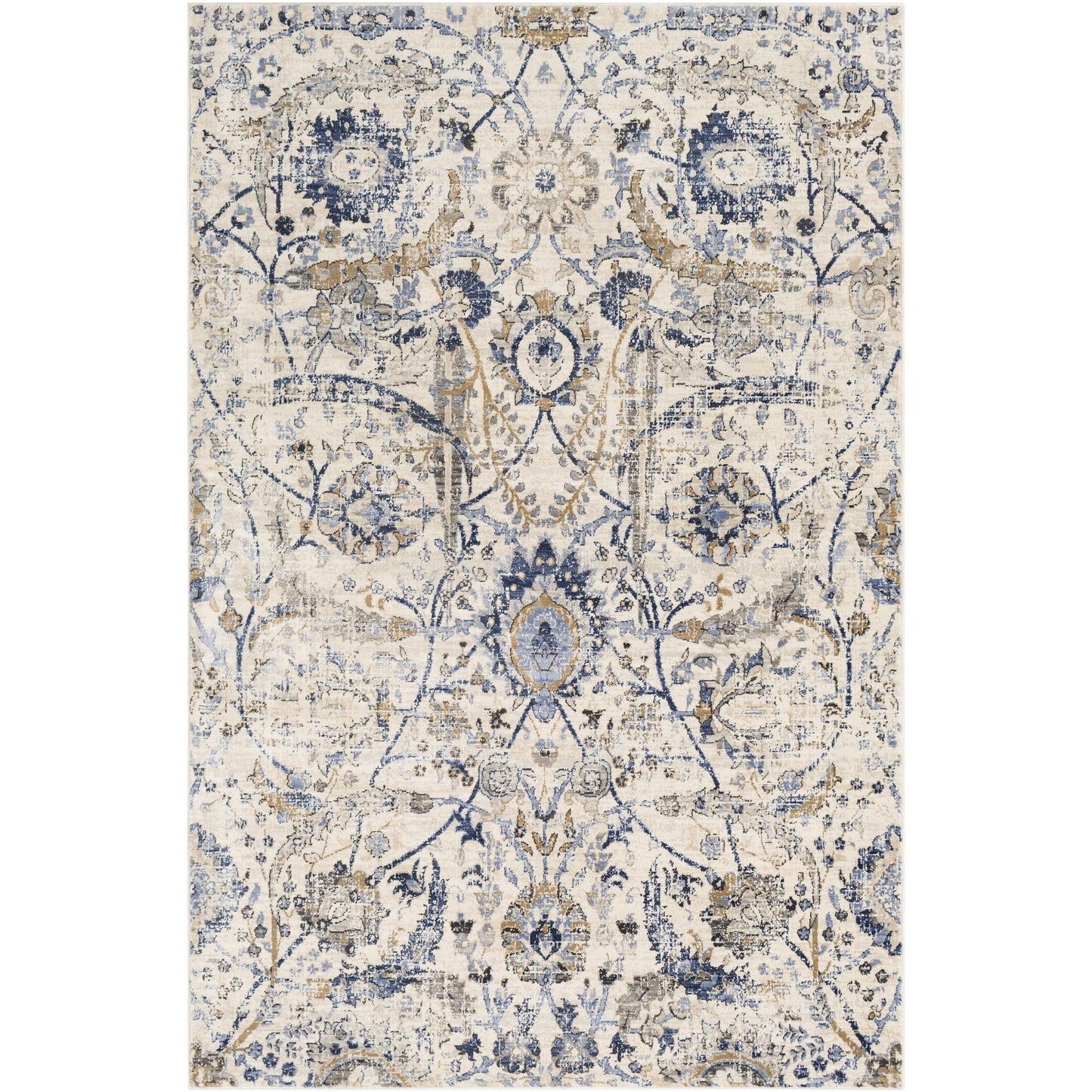 Tapis médaillon traditionnel Livabliss Indigo revisité