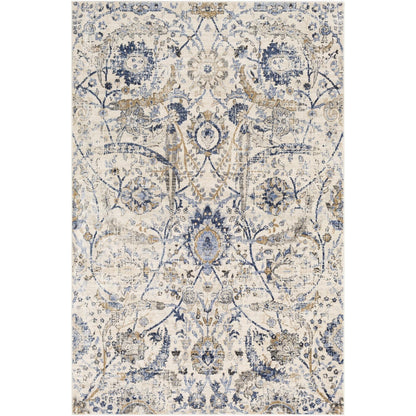Tapis médaillon traditionnel Livabliss Indigo revisité