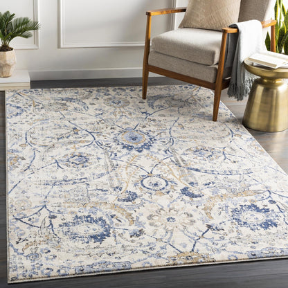 Tapis médaillon traditionnel Livabliss Indigo revisité