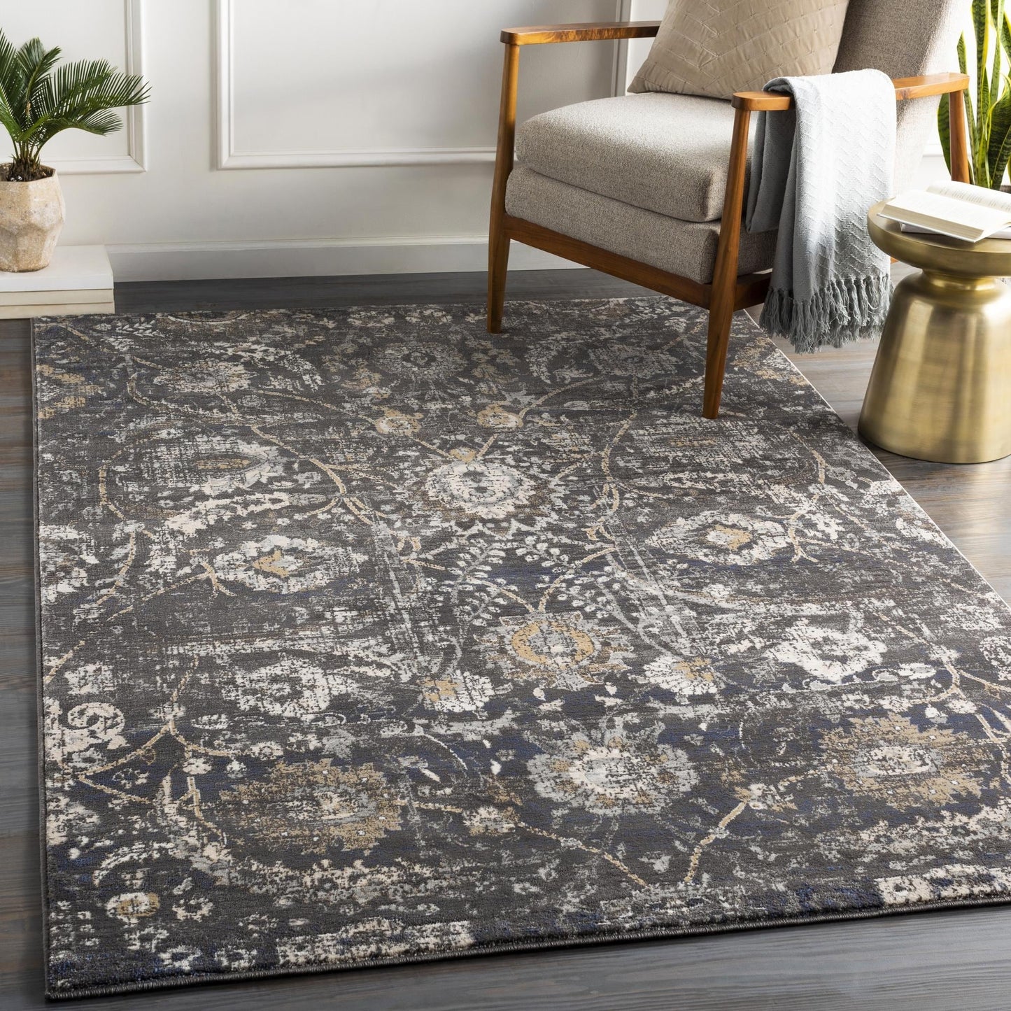 Tapis médaillon traditionnel Livabliss Indigo revisité