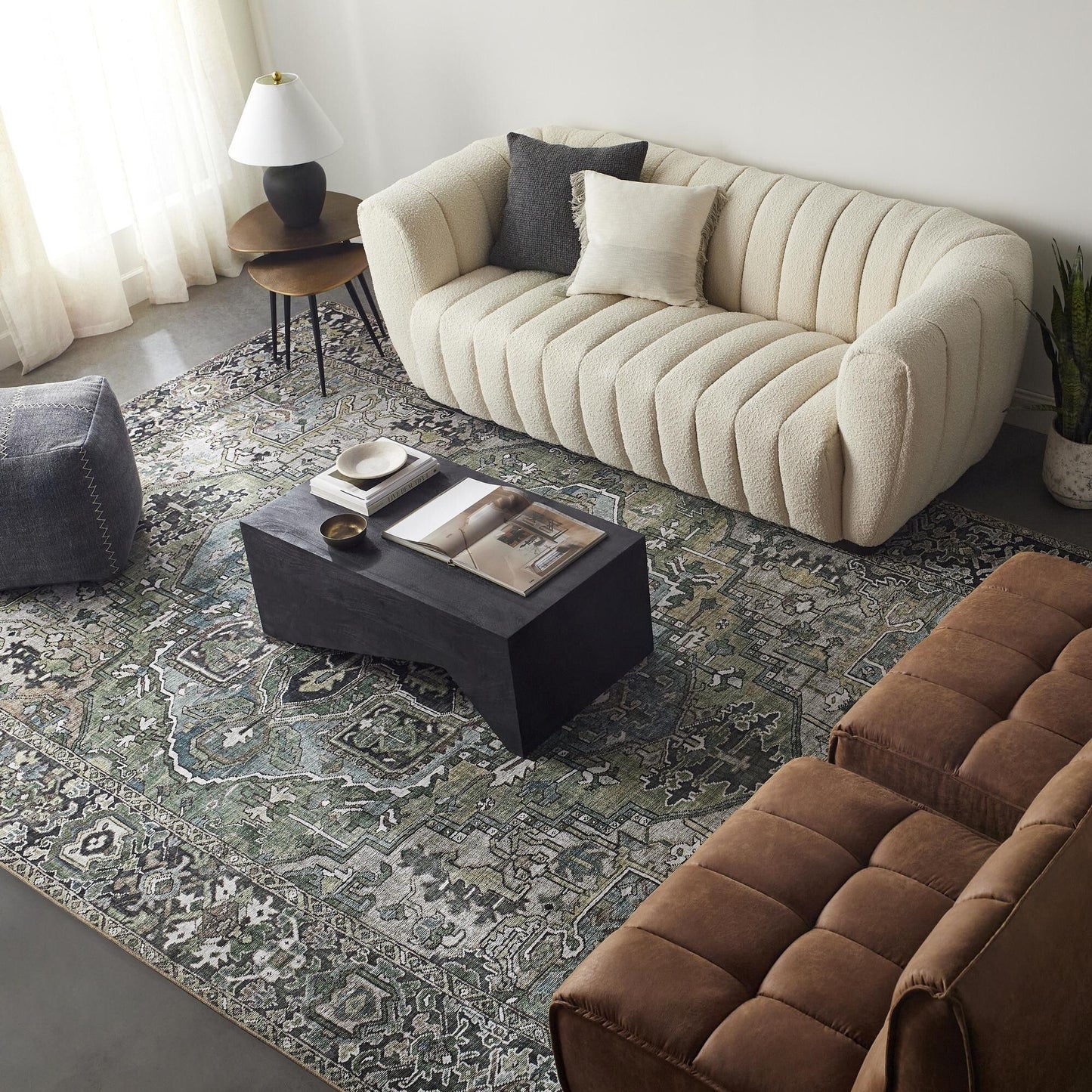 Tapis médaillon traditionnel Livabliss Iris revisité