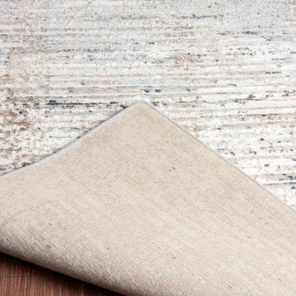 Tapis à rayures abstraites modernes et contemporaines à poils longs Lumina