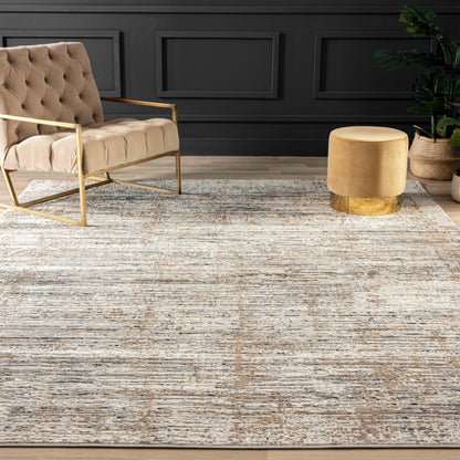 Tapis à rayures abstraites modernes et contemporaines à poils longs Lumina