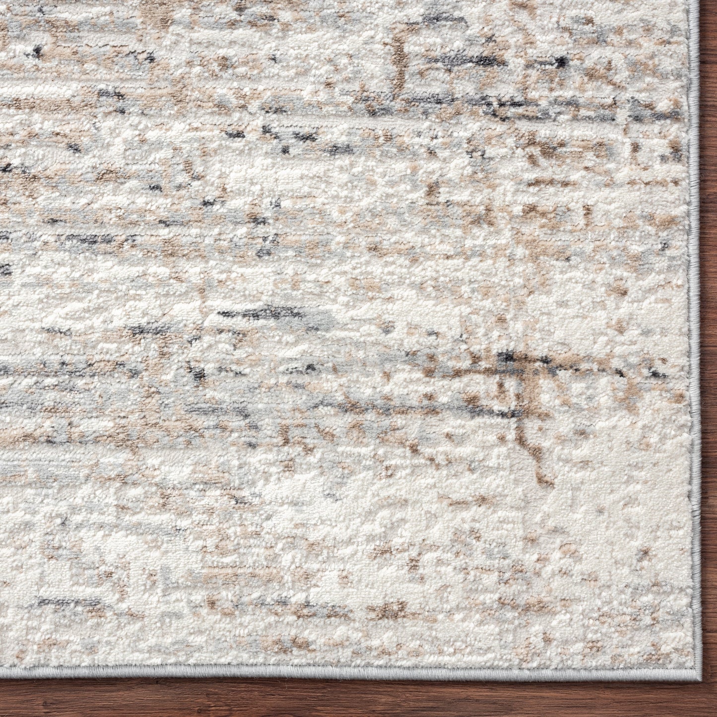 Tapis à rayures abstraites modernes et contemporaines à poils longs Lumina