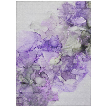 Machine Washable Indoor/ Outdoor Abstract Chantille Rug