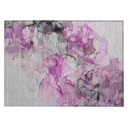 Machine Washable Indoor/ Outdoor Abstract Chantille Rug
