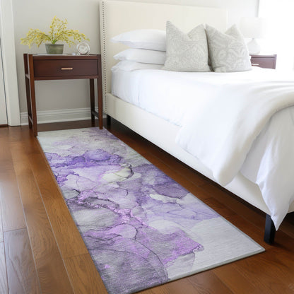 Machine Washable Indoor/ Outdoor Abstract Chantille Rug