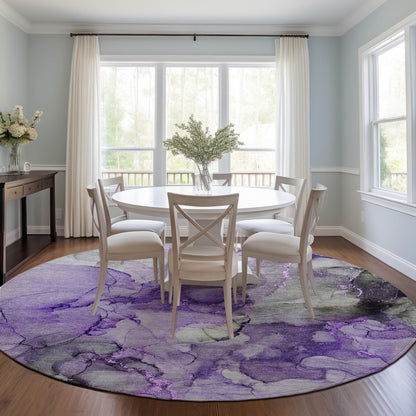 Machine Washable Indoor/ Outdoor Abstract Chantille Rug