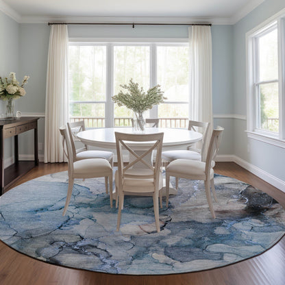 Machine Washable Indoor/ Outdoor Abstract Chantille Rug