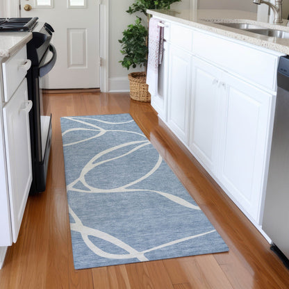 Machine Washable Indoor/ Outdoor Abstract Modern Chantille Rug
