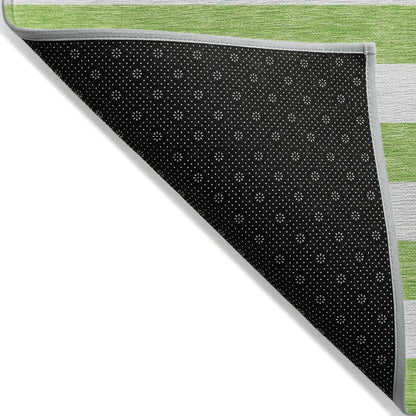 Machine Washable Indoor/ Outdoor Cabana Stripe Chantille Rug