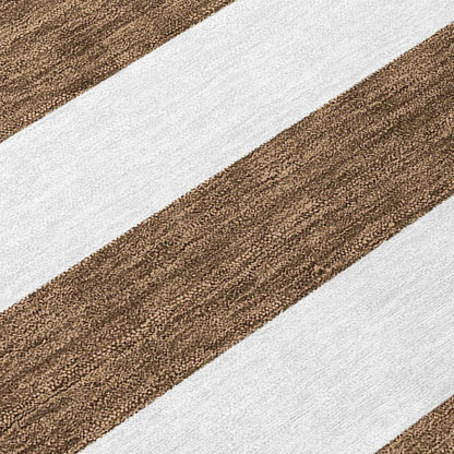 Machine Washable Indoor/ Outdoor Cabana Stripe Chantille Rug