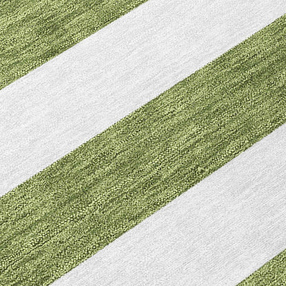 Machine Washable Indoor/ Outdoor Cabana Stripe Chantille Rug