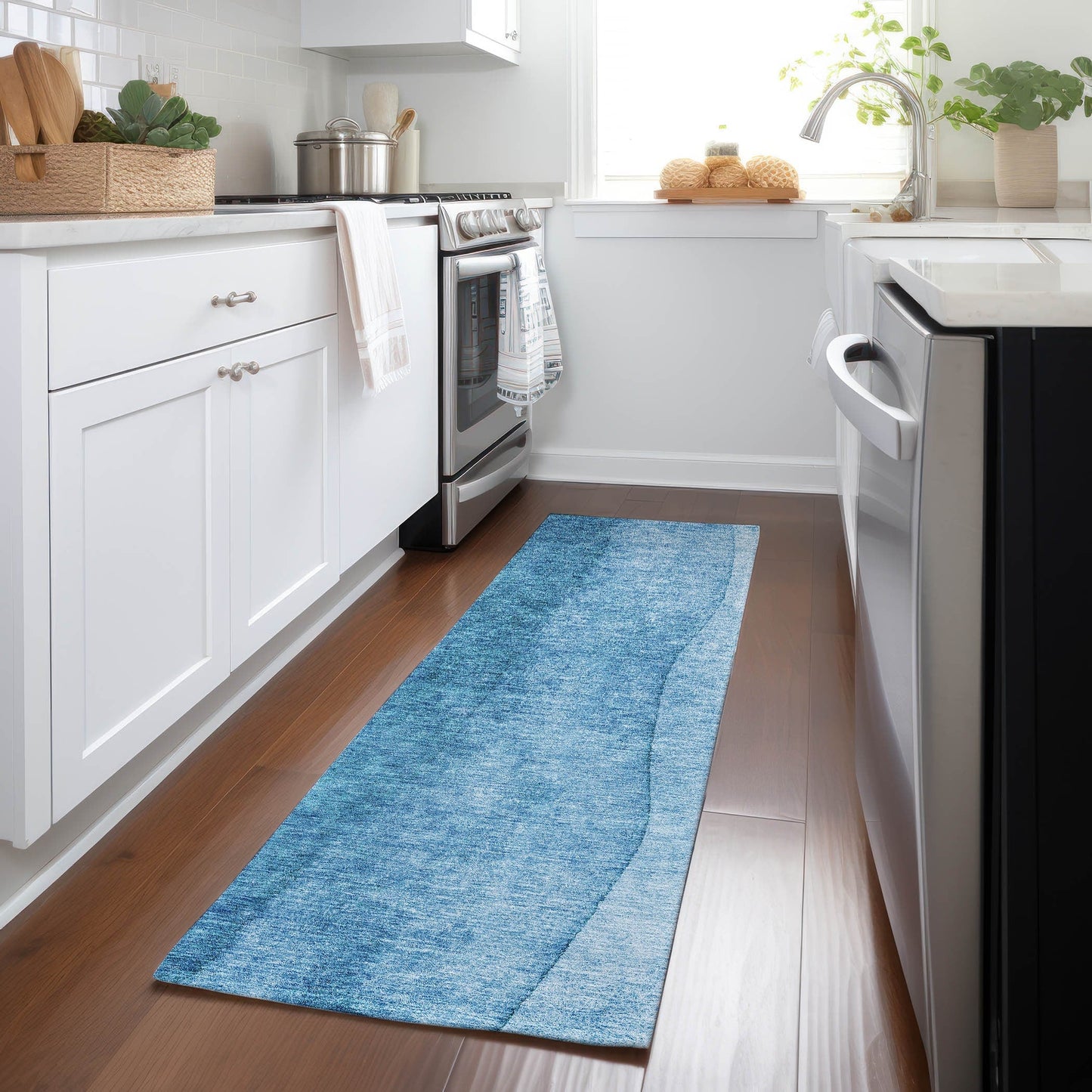 Machine Washable Indoor/ Outdoor Chantille Contemporary Ombre Rug