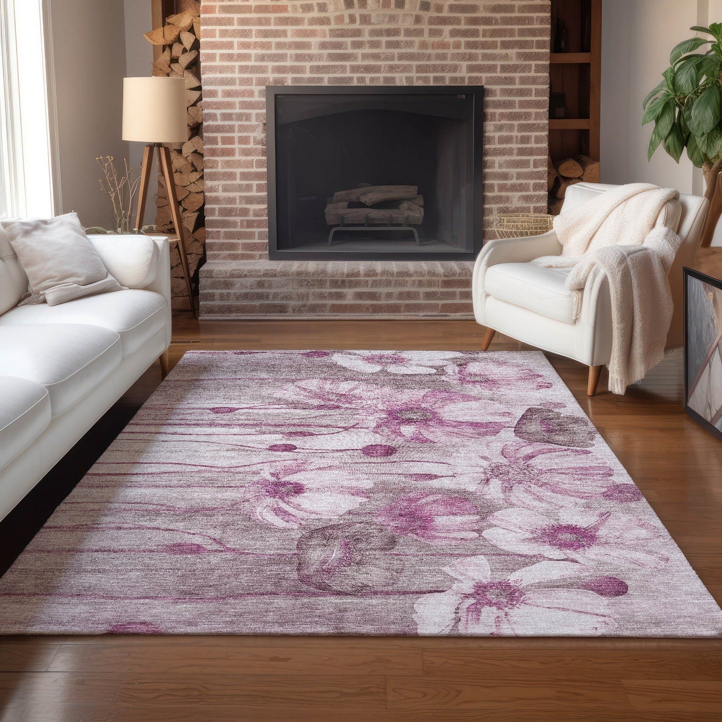 Tapis floral moderne Chantille lavable en machine pour intérieur/extérieur