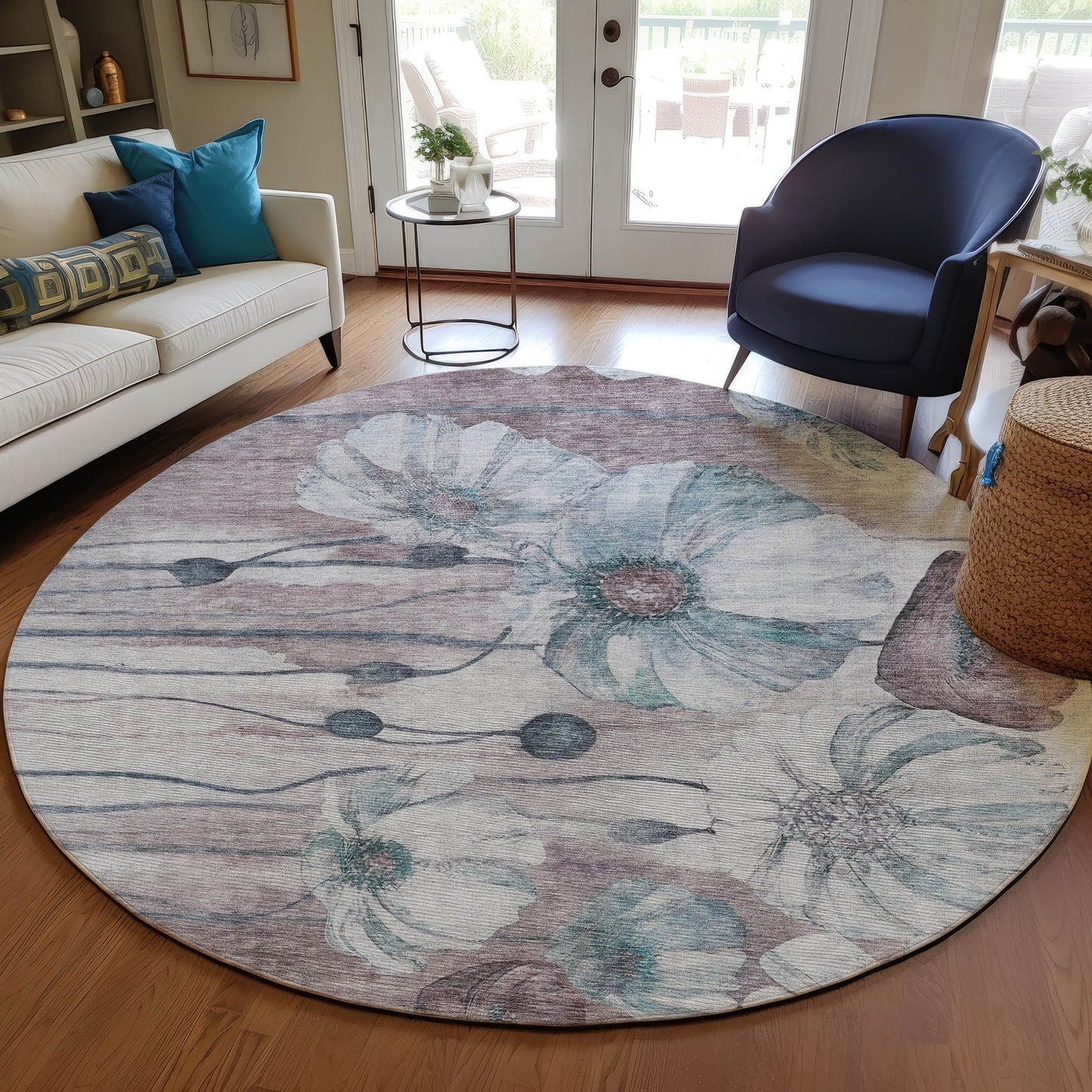 Tapis floral moderne Chantille lavable en machine pour intérieur/extérieur