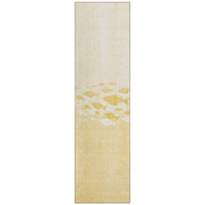 Machine Washable Indoor/ Outdoor Chantille Modern Sea Life Rug