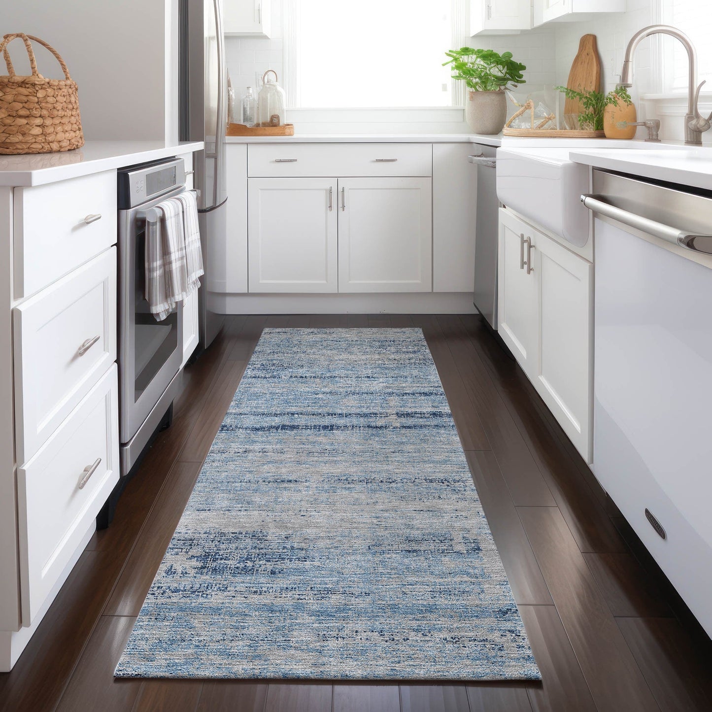 Machine Washable Indoor/ Outdoor Chantille Ombre Solid Rug