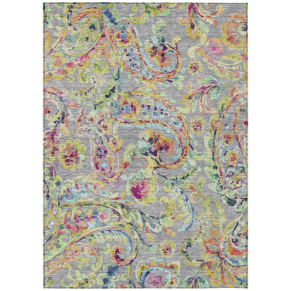 Machine Washable Indoor/ Outdoor Chantille Traditional Scroll Rug