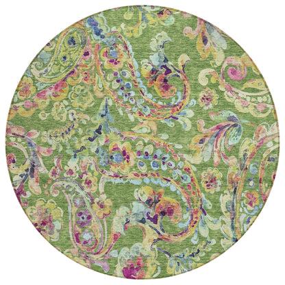 Machine Washable Indoor/ Outdoor Chantille Traditional Scroll Rug