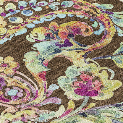 Machine Washable Indoor/ Outdoor Chantille Traditional Scroll Rug