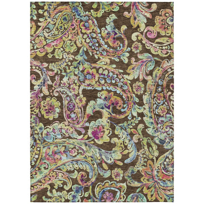 Machine Washable Indoor/ Outdoor Chantille Traditional Scroll Rug