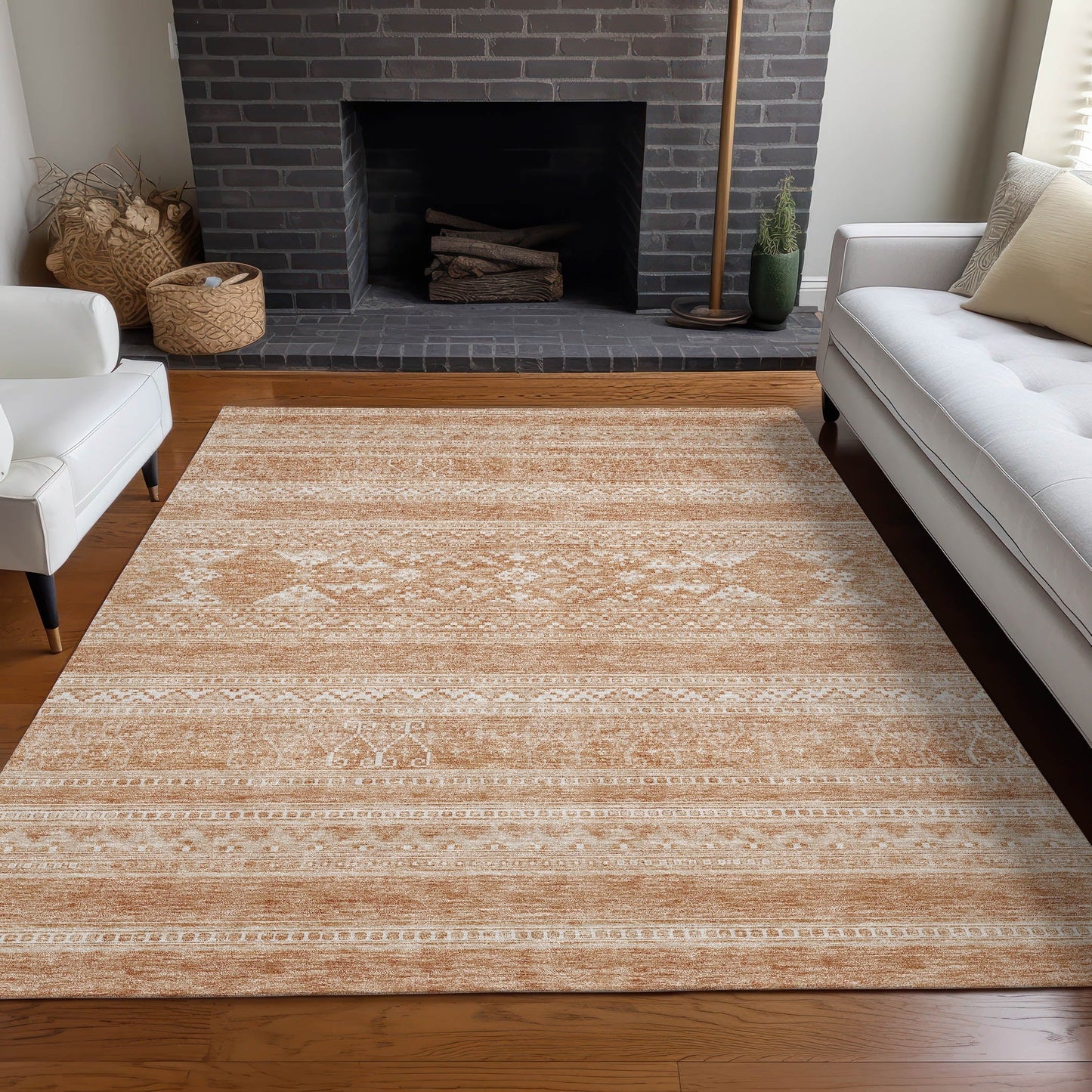 Machine Washable Indoor/ Outdoor Chantille Tribal Boho Rug