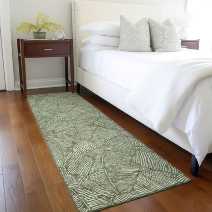 Machine Washable Indoor/ Outdoor Chantille Tropical Palm Rug