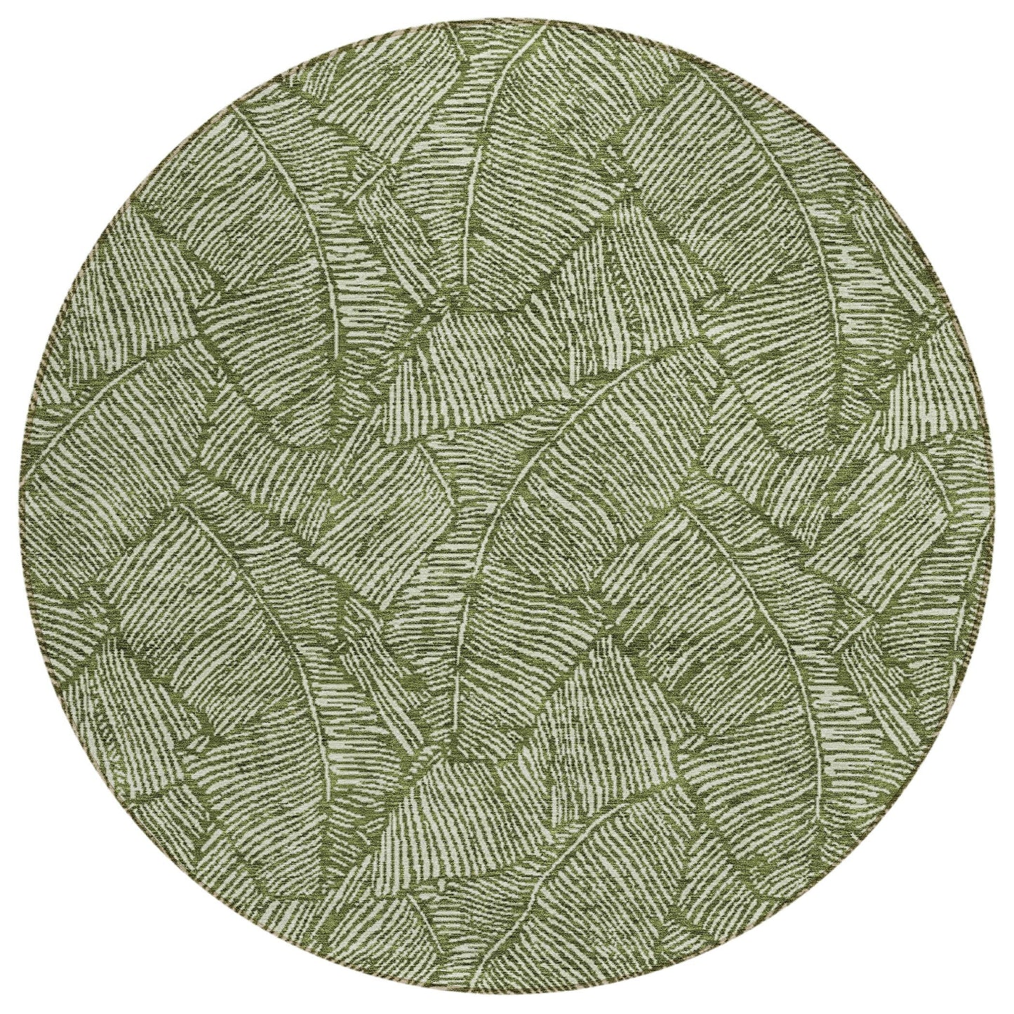 Machine Washable Indoor/ Outdoor Chantille Tropical Palm Rug