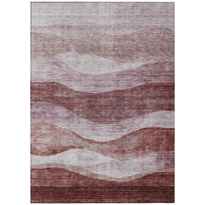 Tapis Chantille contemporain à vagues lavable en machine pour intérieur/extérieur