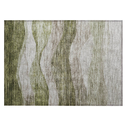 Tapis Chantille contemporain à vagues lavable en machine pour intérieur/extérieur