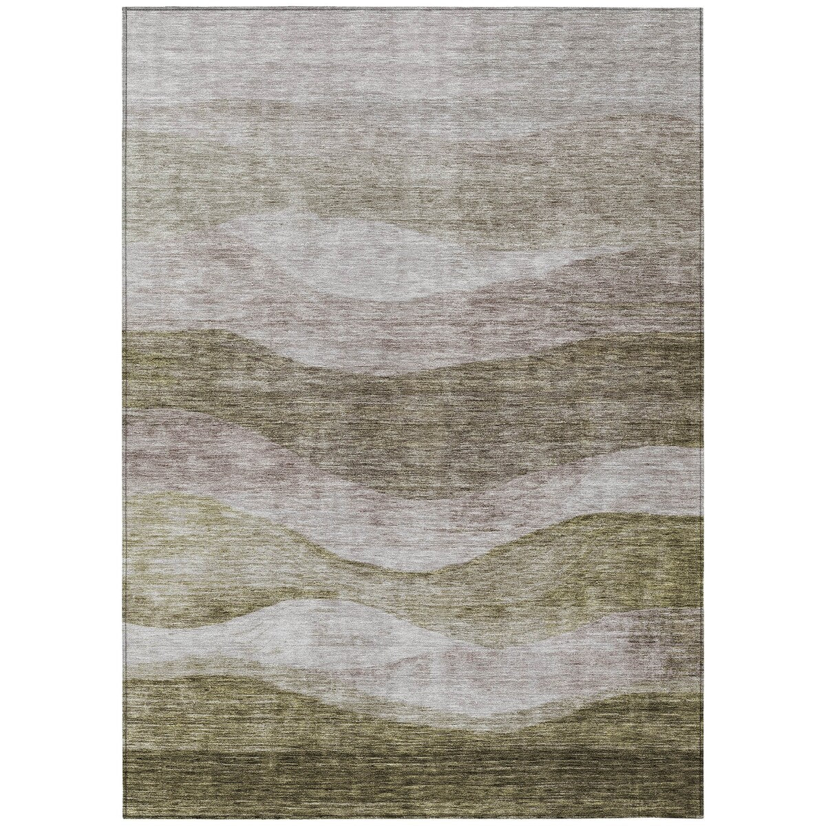 Tapis Chantille contemporain à vagues lavable en machine pour intérieur/extérieur