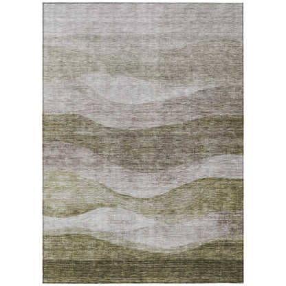 Tapis Chantille contemporain à vagues lavable en machine pour intérieur/extérieur