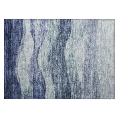Tapis Chantille contemporain à vagues lavable en machine pour intérieur/extérieur